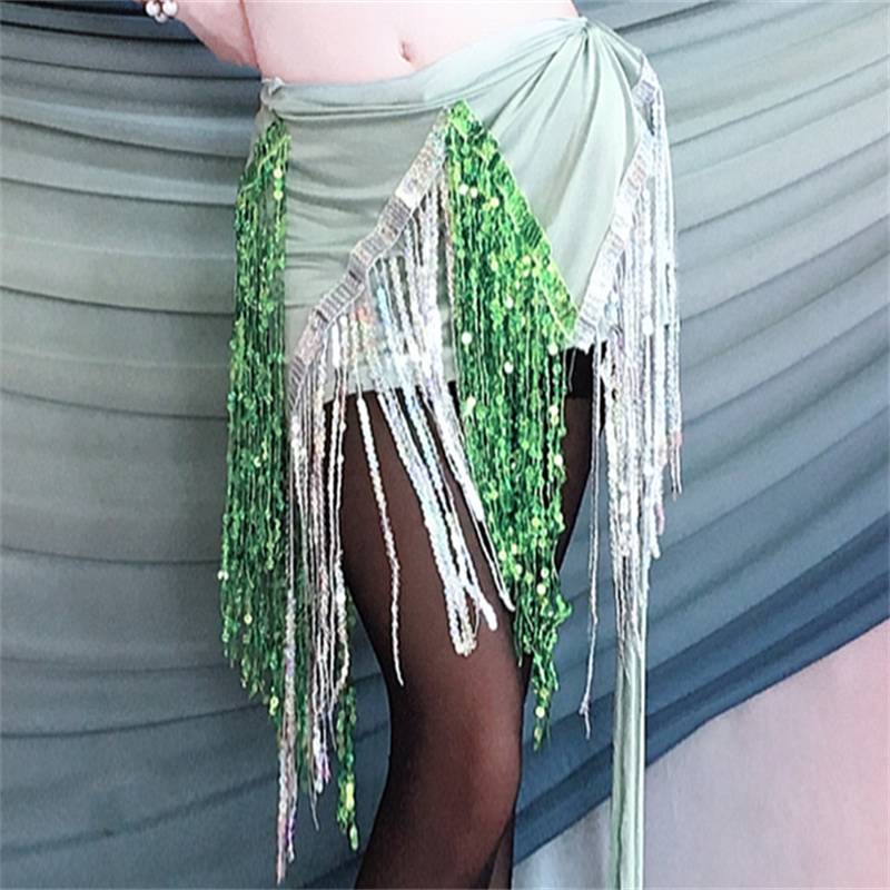 A green, silver-coloured turban in the side of a light green milk silk